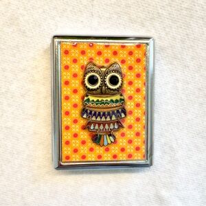 Handmade Owl Cigarette Case or Business Card Holder